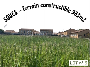 terrain à la vente -   65430  SOUES, surface 983 m2 vente terrain - UBI482179877